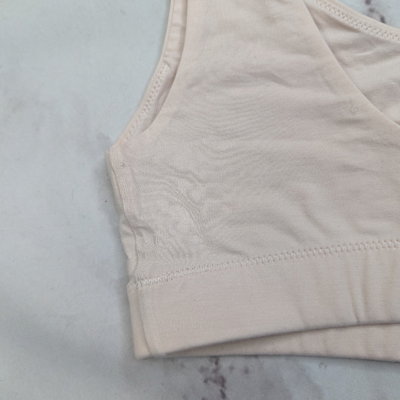 Everlane Bra Women Pink Square Neck Tank Bralette Active Pale Supima NEW - Picture 7 of 12